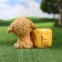 Figure pot "Puppy with a pot" beige, yellow, 16x20x16cm