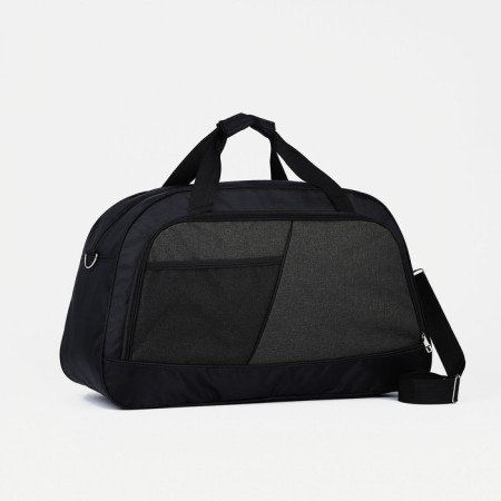 Road bag with lightning, 2 outer pockets, long belt, black color/hack