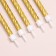 Candles in cake with stands, gold, medium, set 6 pcs, 8 cm