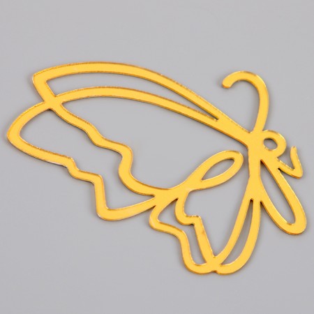 Set for decorating "butterflies", set of 5 pcs, color gold-2