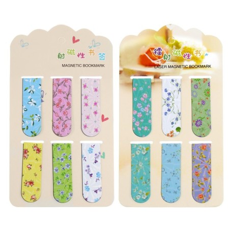 A set of magnetic bookmark for books Calligrata 6 pieces, "Flowers", mix-1