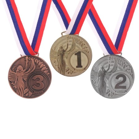 Medal prize "Nika" diam 4.5 cm. 2 place. Color ser. With a ribbon-1