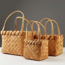 A set of wicker baskets, 27x22x19/35 cm, 21x16x15/30 cm, 16x14x14/27 cm, 3 pcs, sequoia