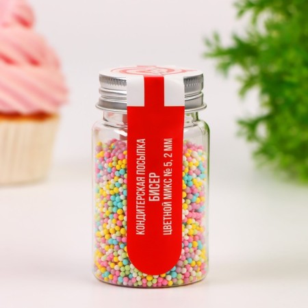 Confectionery sprinkling "multi -colored beads", 2 mm, 50 g-1