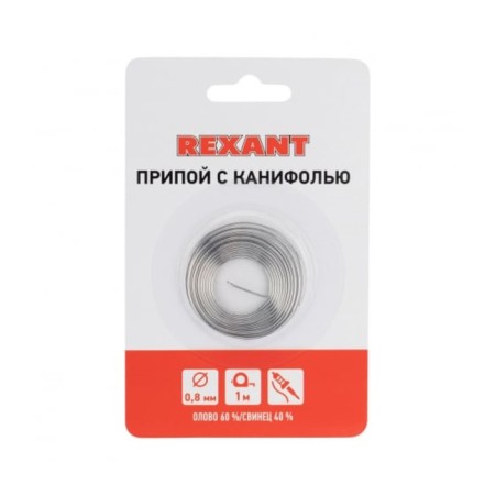 Solder with rosin Rexant, 12 g, d = 0.8 mm