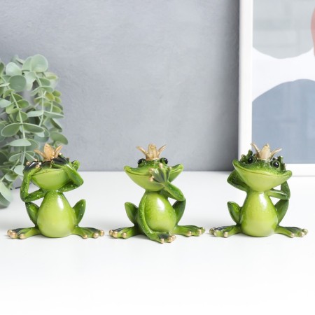 Souvenir Polystone Lak "Frog-Kvakushka in the crown" Mix 8.3x7.5x5 cm