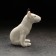 Porcelain figurine "Bul terrier", white, 6 cm