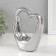 Ceramics candlestick per 1 candle "Heart" d = 4 cm silver 14.5x6x17 cm
