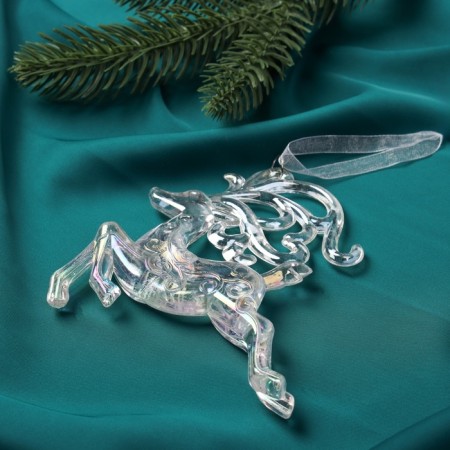Jewelry decoration "Deer Rogs" 12x11 cm, transparent overflow-1