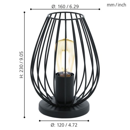 Newtown 1x60W desktop E27, wenge 16x16x23 cm-1