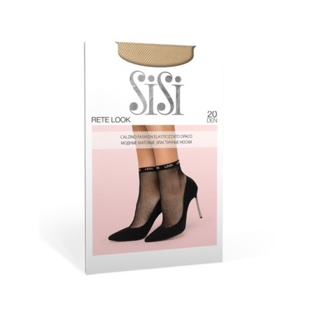 Synthetic socks Sisi RETE LOOK, single size, color miele