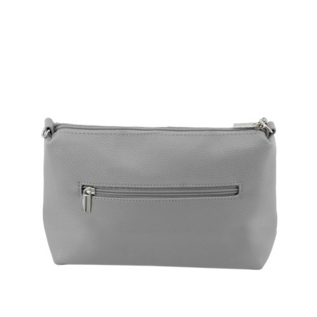 Bag women, genuine leather, gray 25x10x16 cm-1