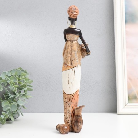 Souvenir Polystone "African with a jug, color dress" 31x6x6.5 cm-2