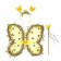 Carnival set "Butterfly", 3 objects: wings, rim, rod, gold color