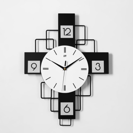 Wall clock, series: loft, "Scandinavian geometry", discrete move, 49.5 x 38 cm, d-21cm