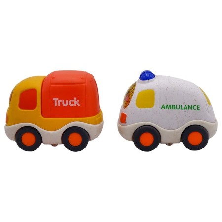 Eco-machine Funky Toys "Truck", with two machines, blue color, 30 cm-5
