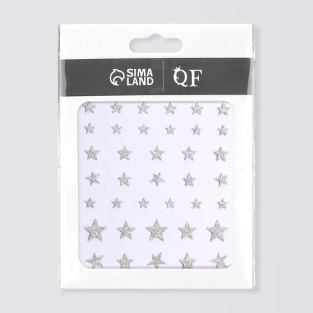 Nail stickers 10*8cm silver stars with a lobe substrate qf-1