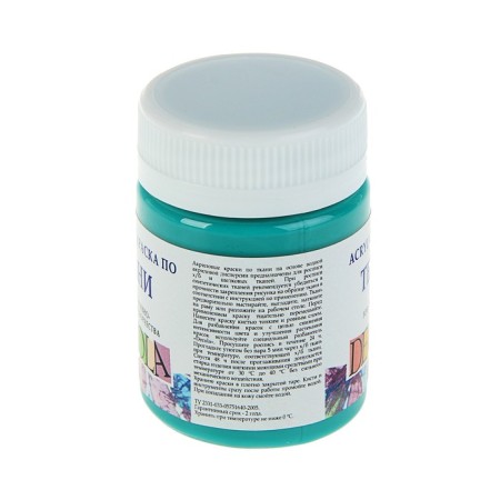 Fabric paint, bank 50 ml, ZHK Decola, emerald 4128720, (water -based acrylic)-1