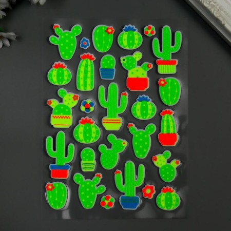 EVA sticker "Cacti/lamas" mix 25x14.5 cm-2
