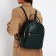 Women's backpack made of artificial leather with lightning, 1 pocket, green color