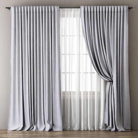 Curtains "Ommma" 240 x 270 cm - 2 pcs, tulle 500 x 270 cm, beige color