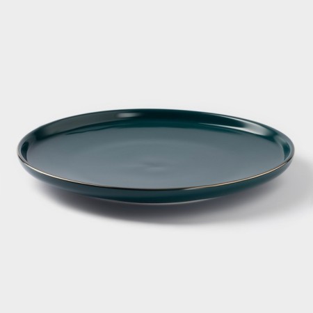 Ceramic lunch plate "Emerald", D = 25 cm, green color-1