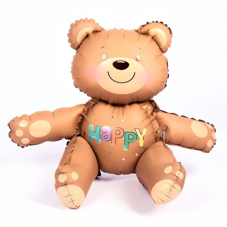 Foil ball 30 "Happy Bear", matte, beige color