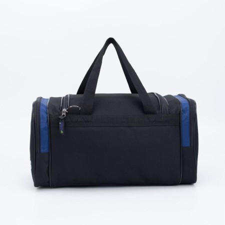 Road bag with lightning, 3 outer pockets, long belt, black/blue color-1
