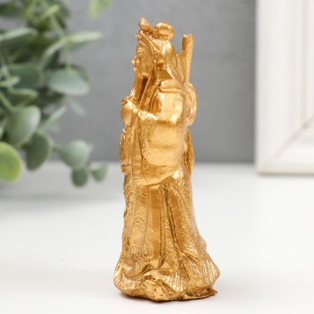 NECKE Polystone gold "guan-guun" 4.5x3.8x9.5 cm-3