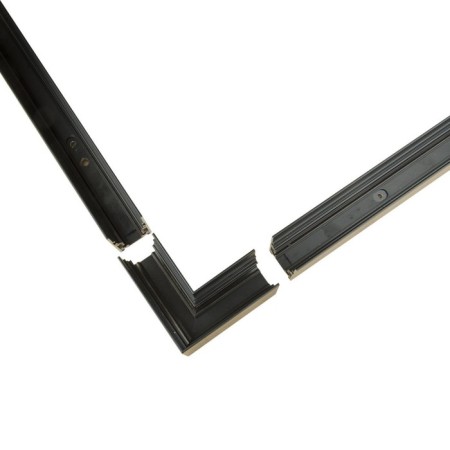 Connector for overhead magnetic tire pipelines, 35 mm. Angular. Horizontal. Uniel, IP20, black color-3