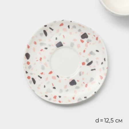 Set of Porcelain Magistro TERAZZO, 4 objects: 2 cups 150 ml, 2 saucers d = 12.5 cm-5