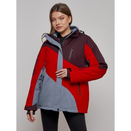 Ski jacket female, size 54, red color-1
