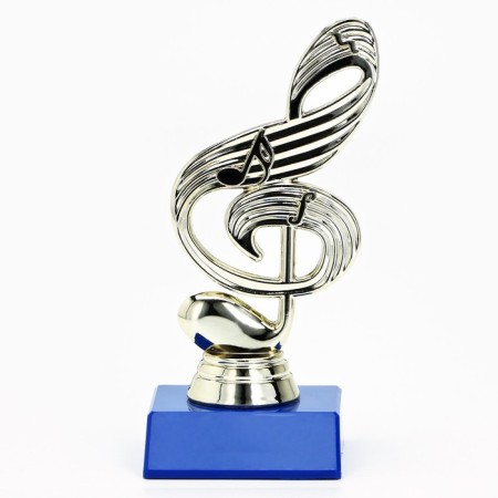 The Cup "Violin key", award figure, plastic stand is blue, 14.5 x 6.5 x 6 cm.-1