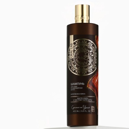 Hair shampoo with cedar butter and calendula extract, fortification and blues, 410 ml, Ural Lab-14