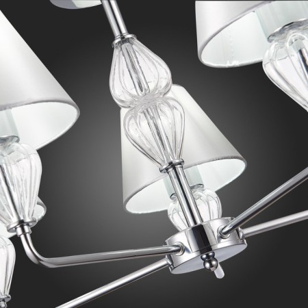 Suspended EVOLUCE lamp. Sle107413-05. Dalida. 5x60 watts, E14, 65x65x41 cm, chromium color-10