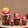 Matryoshka "Berry", red scarf, 5-doll, 19 cm