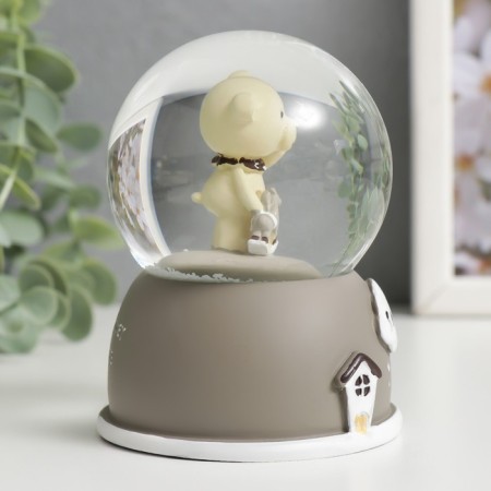 Souvenir Polystone Water Ball Light "Bear with a scarf on the neck" mix d = 6.5 cm 9x7x7 cm-4
