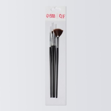 A set of brushes for building and design of nails, 4 pcs, 18.5 cm, black color-4