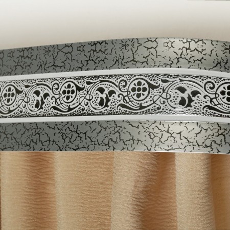 Three -cereal cornice "Ultracompact. Grace silver ", 300 cm, with a decorative bar 7 cm, elegan-1