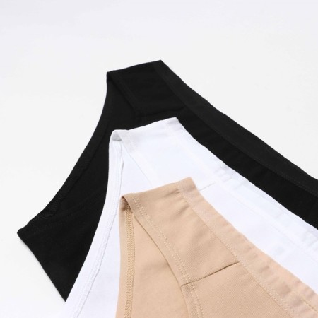 Set of women's panties slips (3pcs), white/black/beige color, rr 46 (m)-5