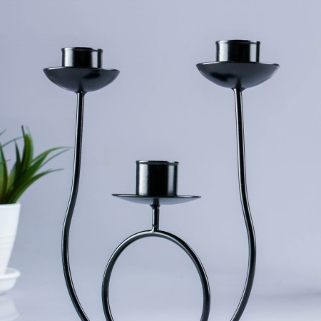 Climber "Trio" Metal for 3 candles, 17x18 cm, black-1