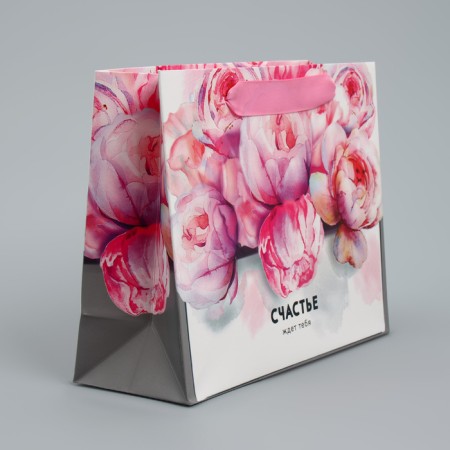 Gift laminated horizontal package, packaging, “happiness is waiting for you” 22 x 17.5 x 8 cm-3