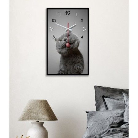 Carty clock is wall-mounted, interior "cat", 57 x 35 x 4 cm, silent-2