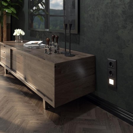 Grozen with grounding and curtains WL08-SKGS-01-IP44, Black Color Black-2