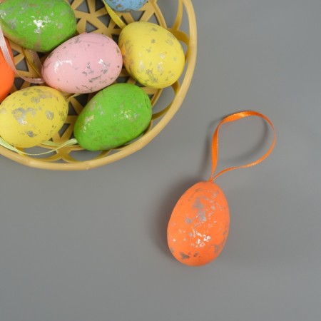 Easter decor "Egg with tape" set of 9 pcs an egg 4.5x3 cm, mix 3.7x14.5x14.5 cm-3