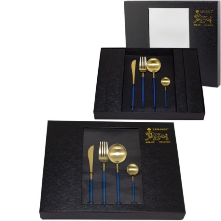 Set of cutlery Lenardi Vivid, 24 objects, blue color-1
