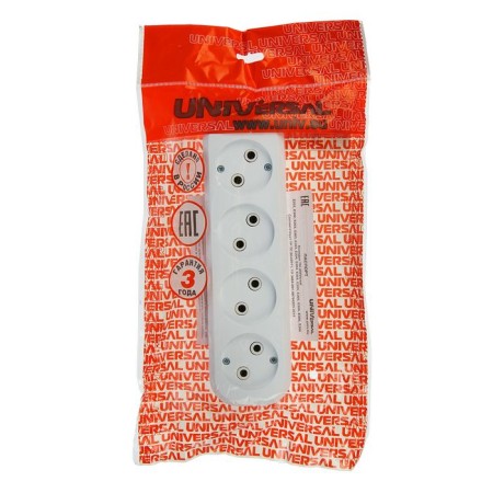 The jacket of the extension cord Universal E204, four-seater, ABC plastic, without grounding-1