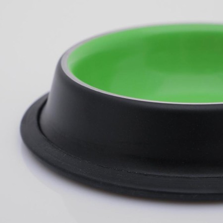 A bowl with a non -slip base of two -color for kittens, 225 ml, green-2
