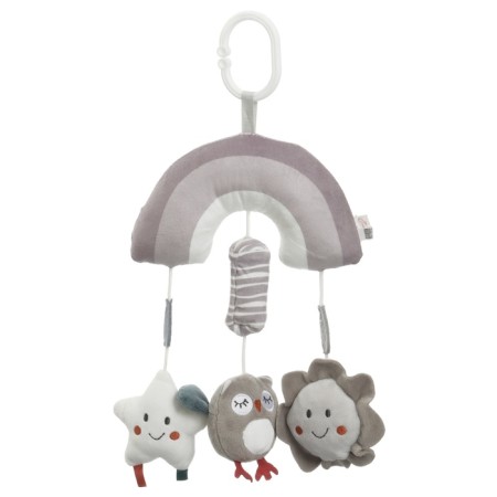 Suspension - rattle "Owl", squeak, rustling, on a crib, stroller, crumb I-9