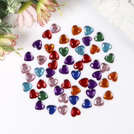 Decorative rhinestones "hearts" 10 x 10 mm (set 10 g)